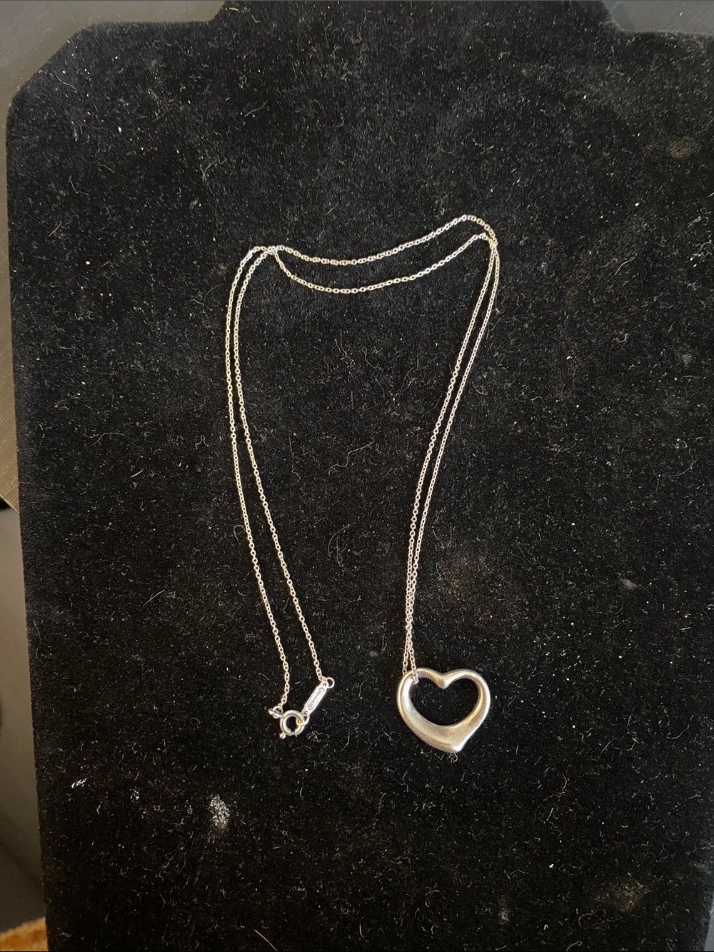 Authentic Tiffany & Co. Sterling Silver Elsa Peretti Open Heart  22” necklace